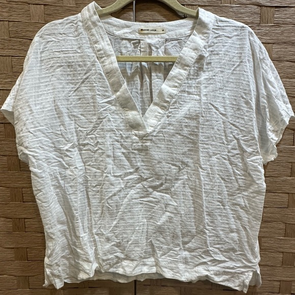 Marine Layer Bali Tunic in White Stripe Cotton size M EUC - Picture 3 of 6